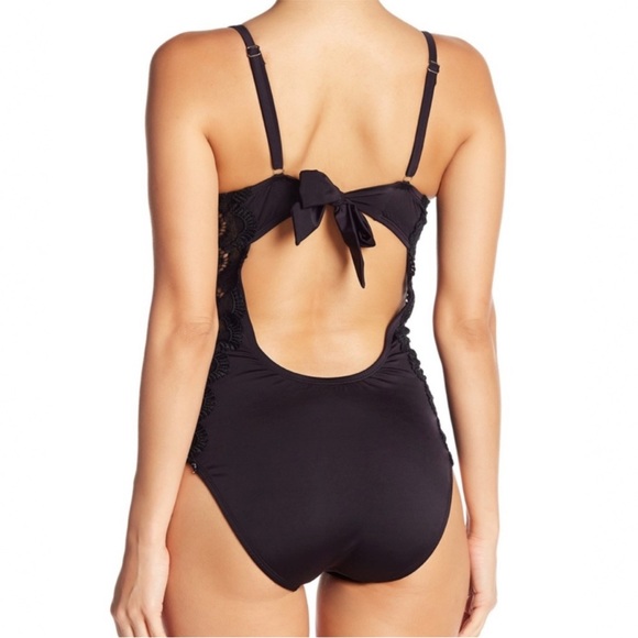 NWT A. Che Womens size 2 Simone Maillot One-Piece black swimsuit black swimsuit - Picture 3 of 9